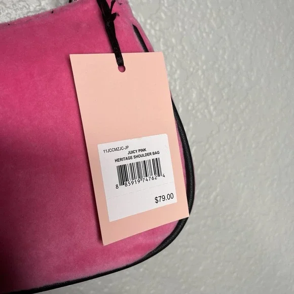 NEW Juicy Couture Hot Pink Heritage Shoulder Bag Y2K Preppy‎ Crown NWT Purse - Picture 4 of 8